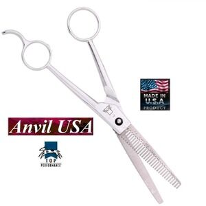 Anvil USA Top Performance 175-30 Grooming Thinning Shears 30 Tooth Silver USA